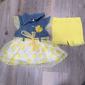 Darlings lemon print outfit 12M